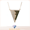 New Design and 2015 New Fashionable Trangle Necklace Charm CZ Stone Necklaces for Women Gift N6631